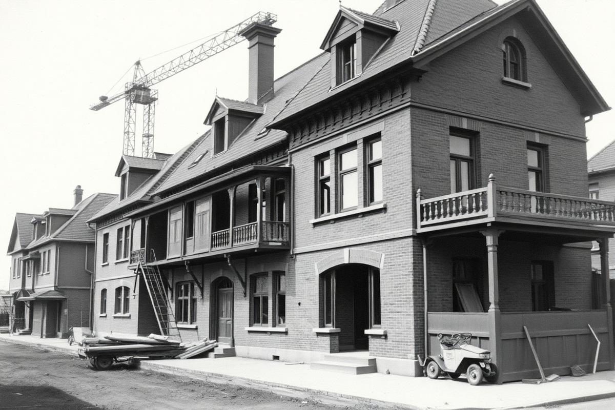 Historische Baustellenfotografie von Gerlach Wohnungsbau