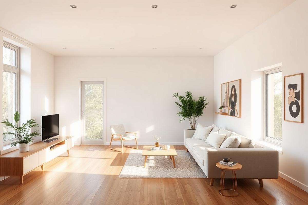 Modernes Wohnzimmer in einer Gerlach-Mietwohnung